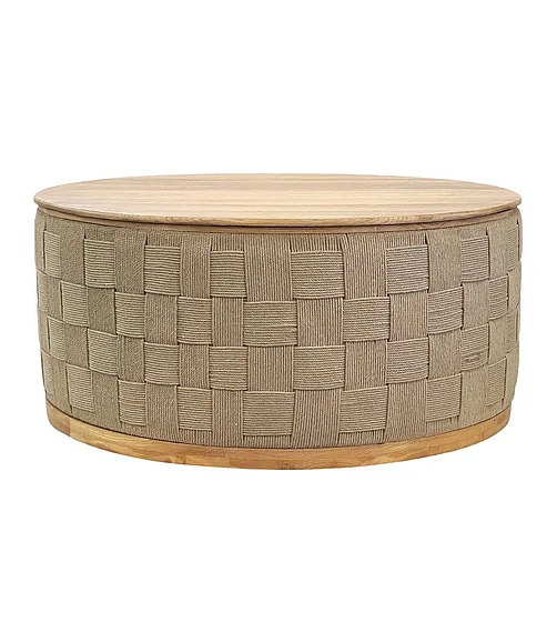 Coast by DK Laguna Loom Lift Top Coffee Table in Wood- Grey Smoking/ Rope 12157