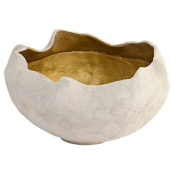 Cyan Design Selene Deep Bowl in White in Gold 12157