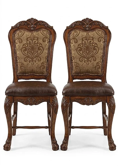 Acme Dresden Counter Height Dining Chairs in Brown Cherry Oak 12162 (Set of 2)