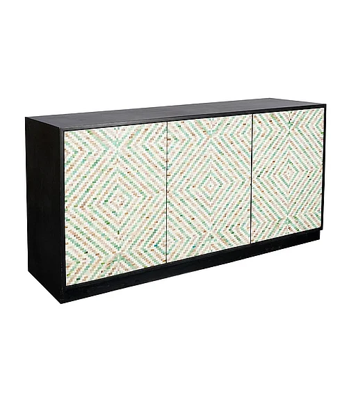 Coast by DK Nomad 3 Door Sideboard Mango Wood & Bone in Black 12162