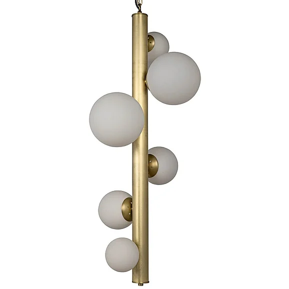 Noir Furniture Orellana Chandelier in Metal with Brass LAMP719MB