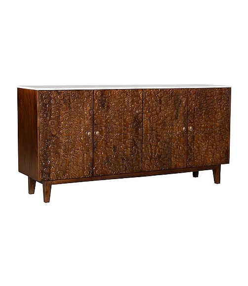Coast by DK Heritage 4 Door Sideboard With Marble Top in Mango Vinegar 12206