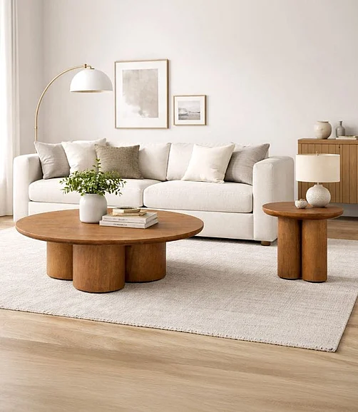 Coast by DK Zarek 2pc Occasional Living Room Set in Beige