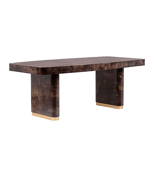 Coast by DK Echelon Dining Table In Antique Brass Iron in Natural 12213
