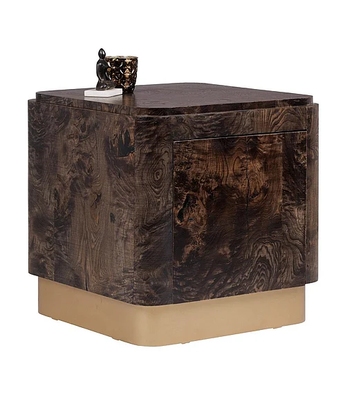 Coast by DK Echelon Nightstand In Antique Brass Iron in Natural 12215