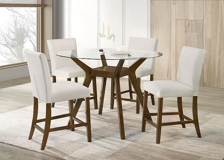 Coaster Paxton 5pc Counter Height Dining Table Set in Brown