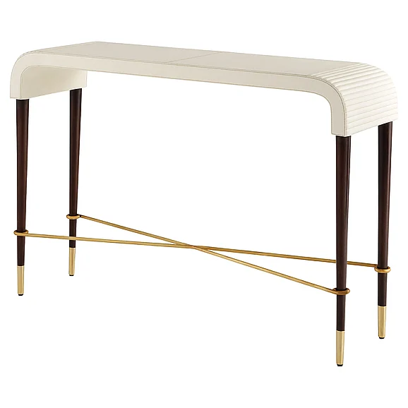 Cyan Design Channel Console Table | Off-White | Walnut | Brass 12220