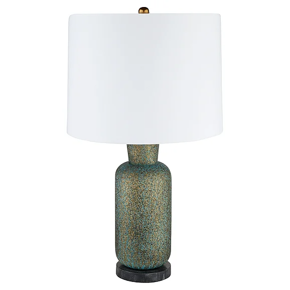 Cyan Design Hepworth Table Lamp in Green Patina Metal in Antique Brass in Black 12232