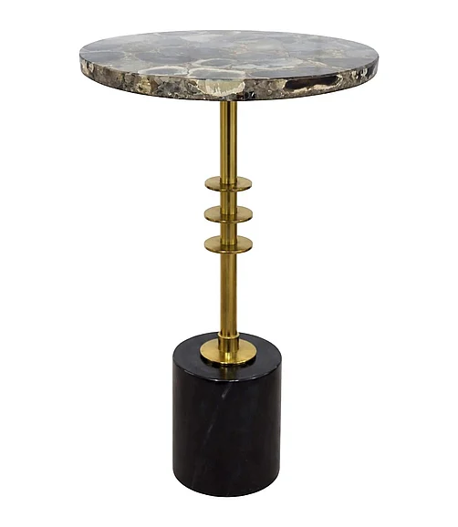 Coast by DK Larkin Agate Side Table in Gold/Natural 12280