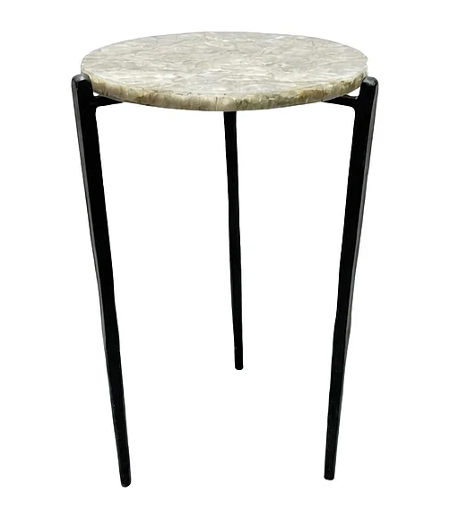 Coast by DK Keller Agate Side Table in Black/Natural 12285