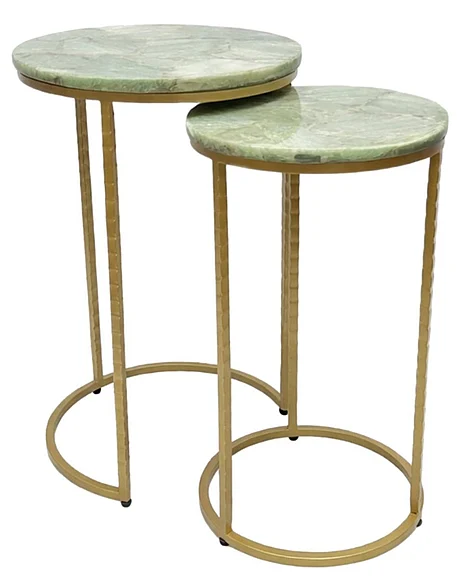 Coast by DK Willow Nesting Tables (Set of 2) in Natural / Gold 12286