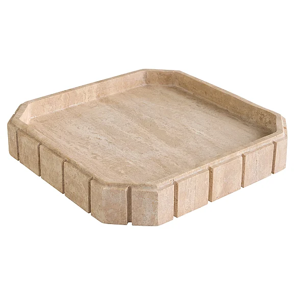 Cyan Design Frieze Tray - Small in Travertine 12287