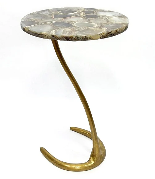 Coast by DK Foster Agate Z Side Table in Gold/Natural 12290