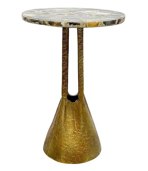 Coast by DK Farris Agate Side Table in Brass Antique/Natural 12292