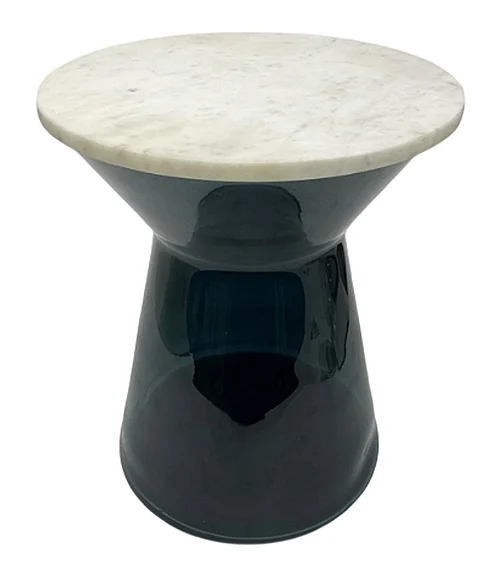 Coast by DK Arden Indigo Blue Glass Side Table 12296
