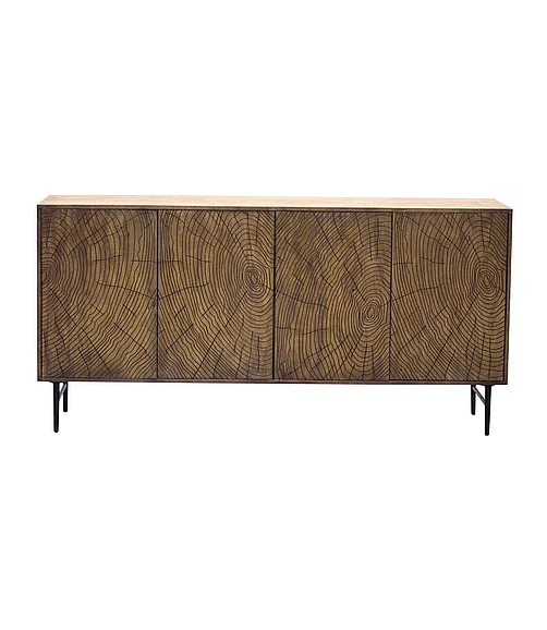 Coast by DK Ageless 4 Door Sideboard in Metal Black Powder Coated Mat 12306