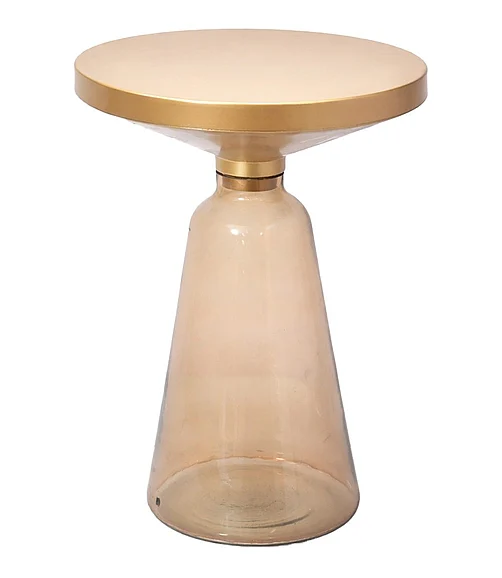 Coast by DK Filbert Taupe Smoke Accent Table in Natural Brown 12347