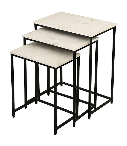 Coast by DK Torin Nesting Table Rect-Blk in Black/Natural 12353