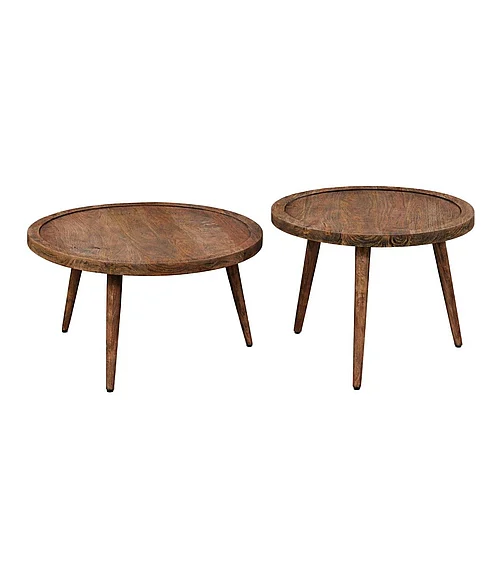 Coast by DK Tavera Coffee Table 2Pc in Walnut Distress 12363