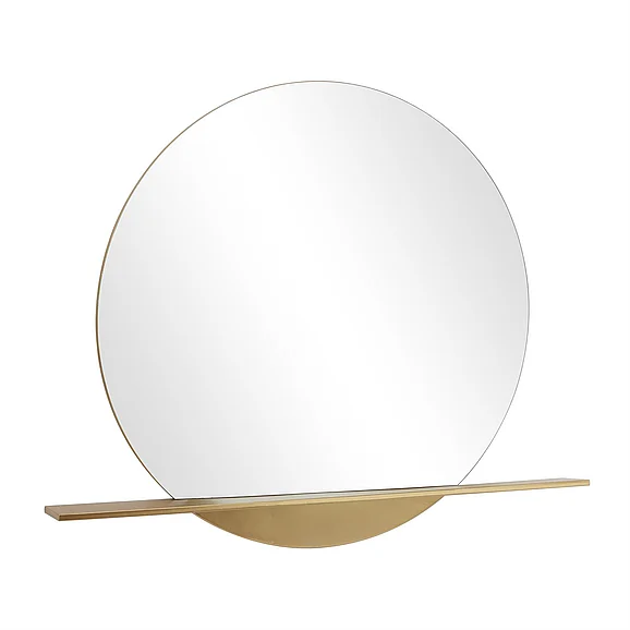 UMA CosmoLiving by Cosmopolitan Gold Metal 1 Shelf Room Wall Mirror, 44" x 4" x 36" | 12394