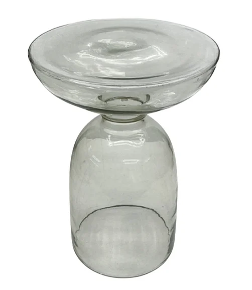 Coast by DK Huxley Mist Grey Glass Side Table in Clear 12403