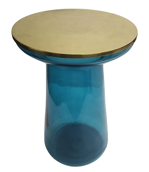 Coast by DK Alcott Deep Blue Glass Side Table 12409