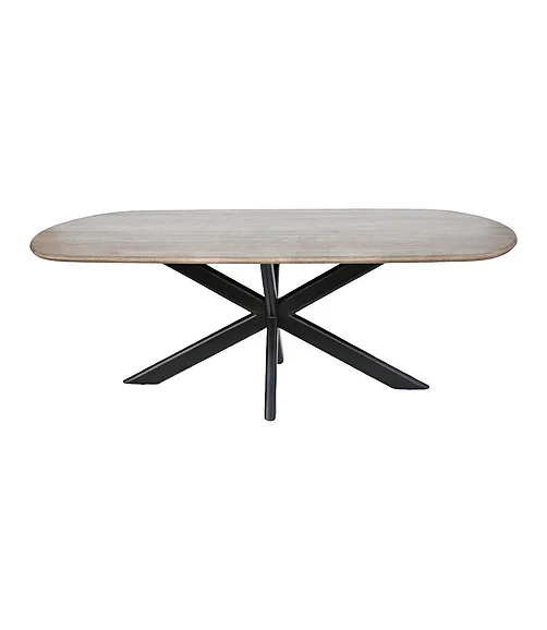 Coast by DK Atlas Wooden Dining Table With Iron Legs Top in Nahala 12410