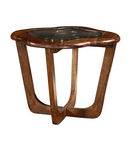 Coast by DK Elowen Glass Top Side Table in Mango Vinegar 12414