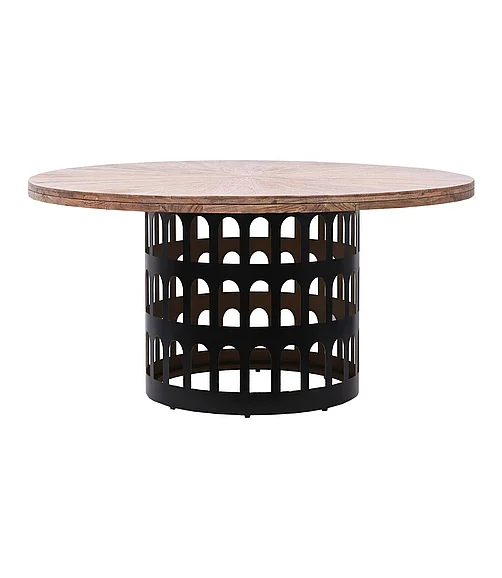 Coast by DK Rialto Dining Table in Walnut + Black Power Coated 12436