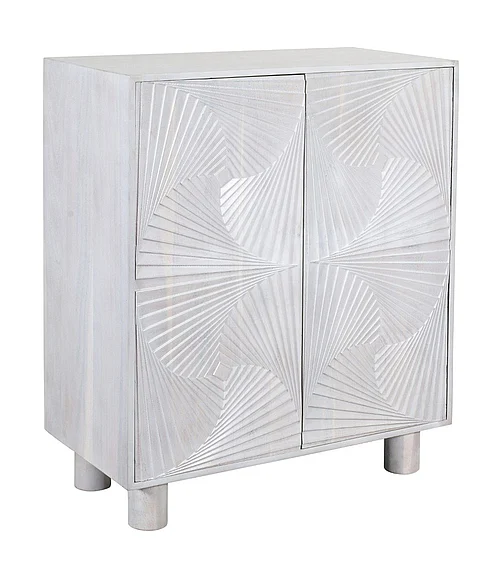 Coast by DK Calix Two Door Cabinet in White Wash 12443