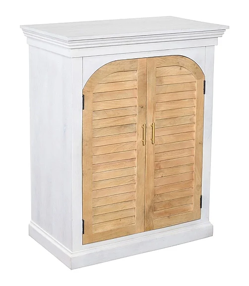 Coast by DK Brighton Two Door Cabinet in White Wash/ Natural Doors 12447