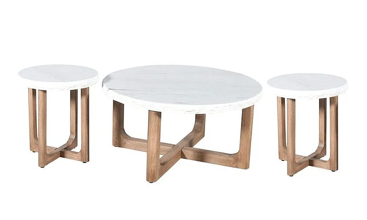 Coast by DK Caspian 3pc Occasional Living Room Set in Nara