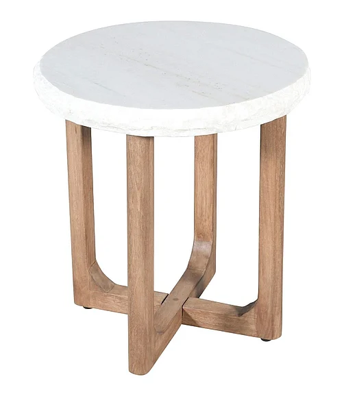 Coast by DK Caspian Live Edge Marble Side Table60 Mm Bases in Nara 12457