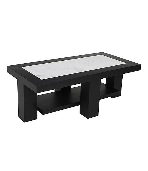 Coast by DK Hudson Marble Wooden Coffee Table in Black 12458