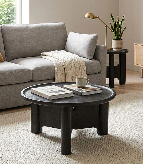 Coast by DK Boden 2pc Occasional Living Room Set in Black Sandblast