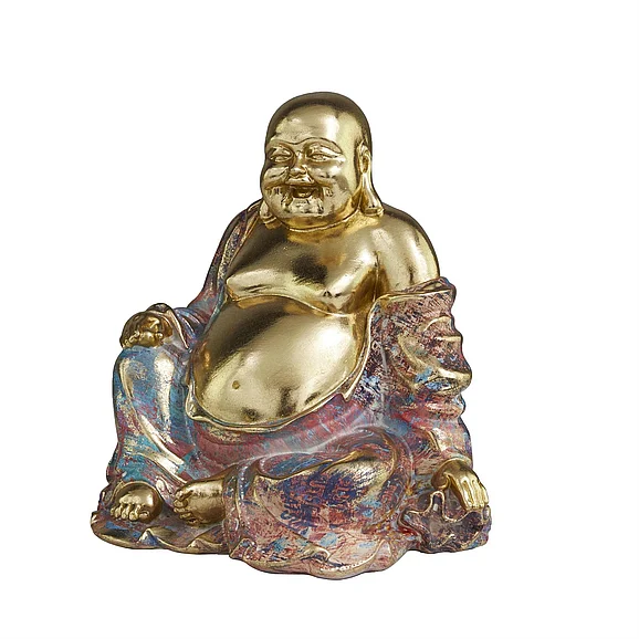 UMA Multi Colored Resin Buddha Decorative Sculpture, 10" x 9" x 11" | 12468 CLOSEOUT