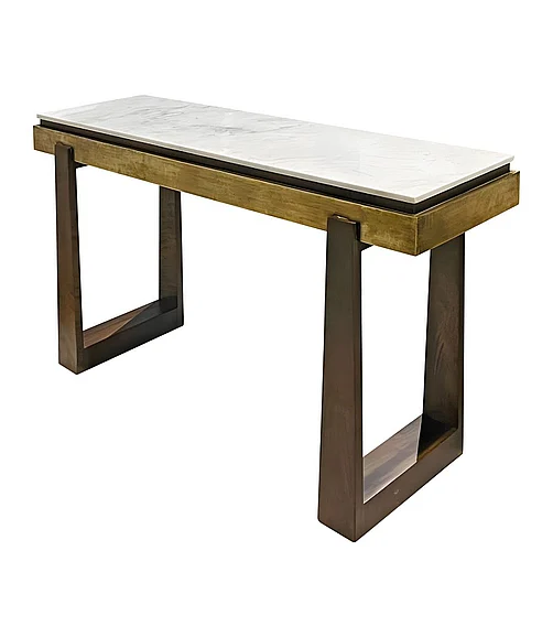 Coast by DK Bennett Console Table in Brass & Walnut 12489