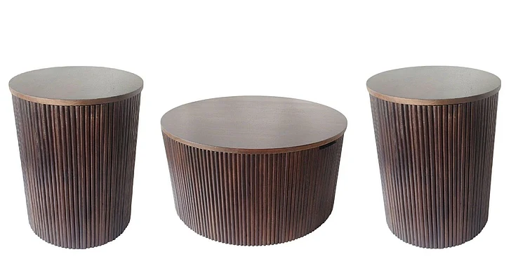 Coast by DK Rylan 3pc Occasional Living Room Set in Mango Walnut