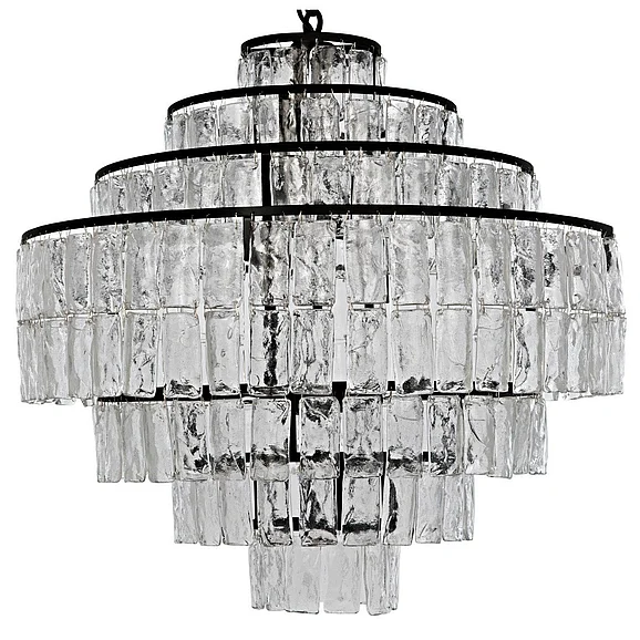 Noir Furniture Satellite Chandelier in Black Steel LAMP730MTB