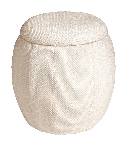 Coast by DK Beckett Pouf in White 12506