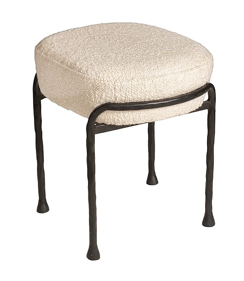 Coast by DK Brisa Pouf in White & Black 12509