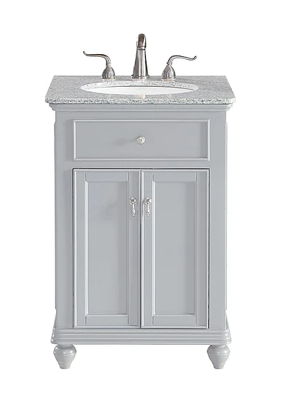 Elegant 24 In. Single Bathroom Vanity Set in Light Grey VF12324GR