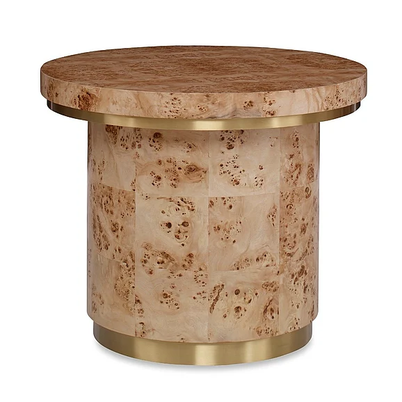 Ambella Home Burl Round End Table in Clear 12589-900-003