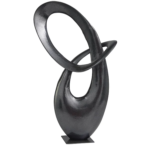 UMA Dark Gray Aluminum Metal Abstract Decorative Sculpture, 9" x 6" x 17" | 12679