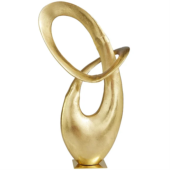 UMA Gold Aluminum Metal Abstract Decorative Sculpture, 10 x 5 x 17 | 12686