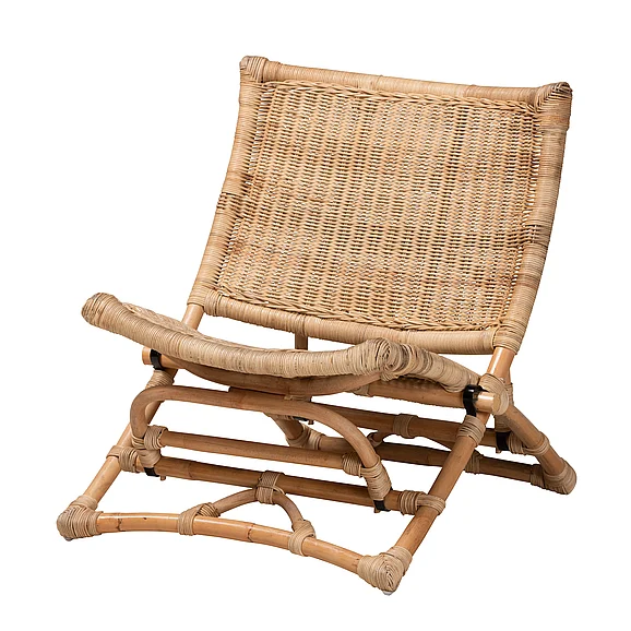 bali & pari Herrara Bohemian Natural Brown Antique Foldable Lounge Chair 12705