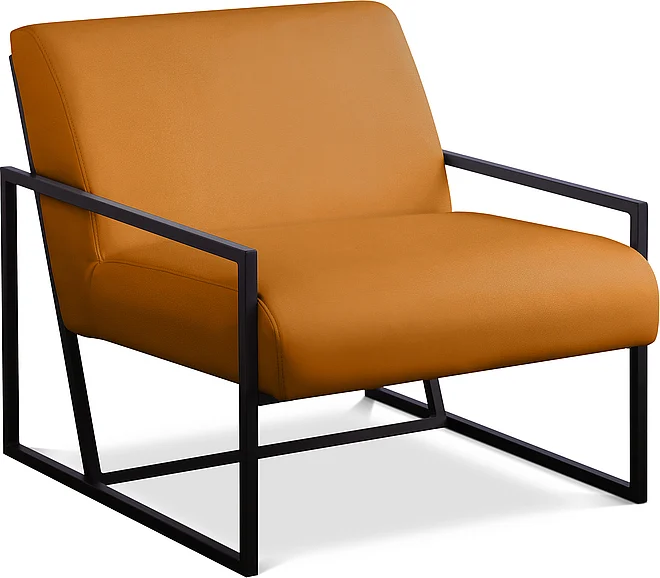 Meridian Industry Faux Leather Accent Chair in Cognac Faux Leather 535Cognac
