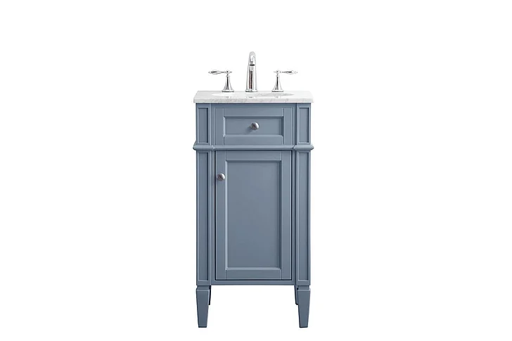 Elegant 18 In. Single Bathroom Vanity Set in Grey VF12518GR