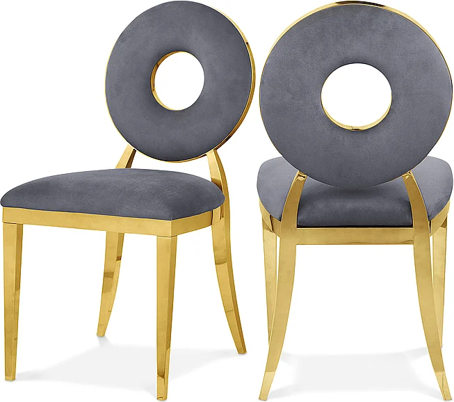 Meridian Carousel Velvet Dining Chair in Grey Velvet 858Grey-C