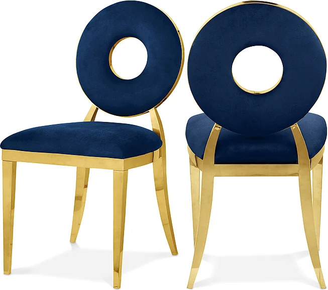 Meridian Carousel Velvet Dining Chair in Navy Velvet 858Navy-C